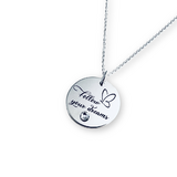 Colier argint personalizat si cristal - Follow your Dreams